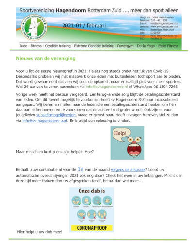 Nieuwsbrief februari 2021