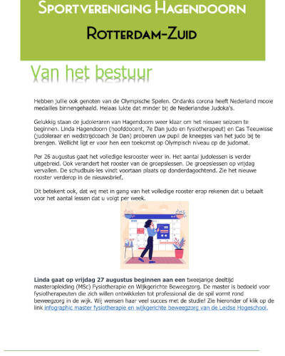 Nieuwsbrief augustus 2021