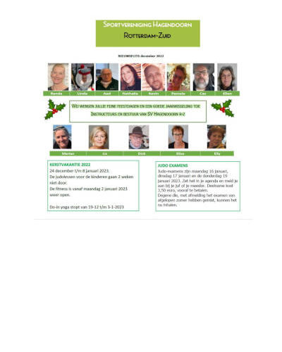 Nieuwsbrief december 2022